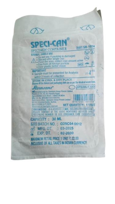 Romsons Specican Container (Specimen Collection) Sterile