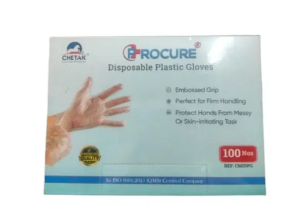 Procure Disposable Plastic Gloves 100pcs Pack
